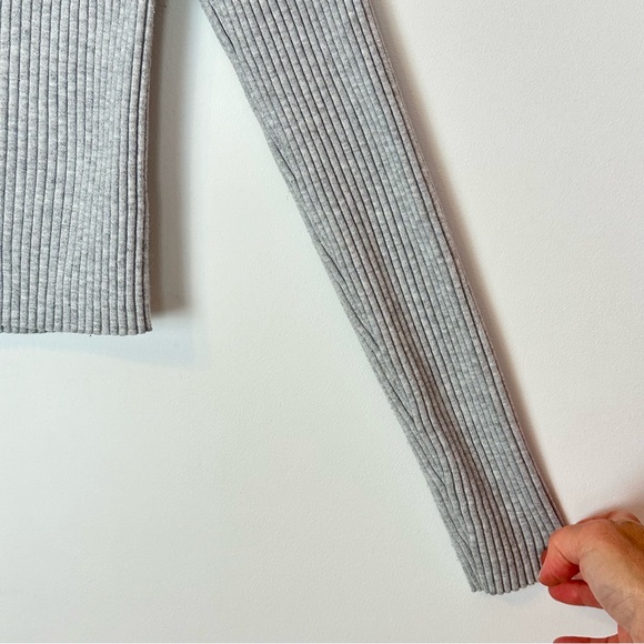 Aerie Women’s Gotta Jet Gray Polo Cropped Stretch Cardigan Sz M - Picture 7 of 10